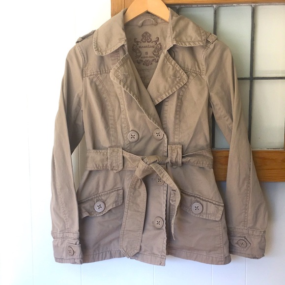 Maurices Jackets & Blazers - Khaki utility style Trench peacoat